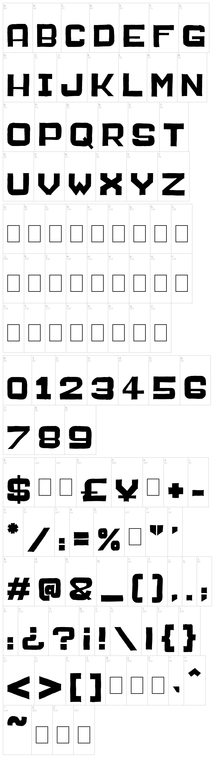Public Market font map